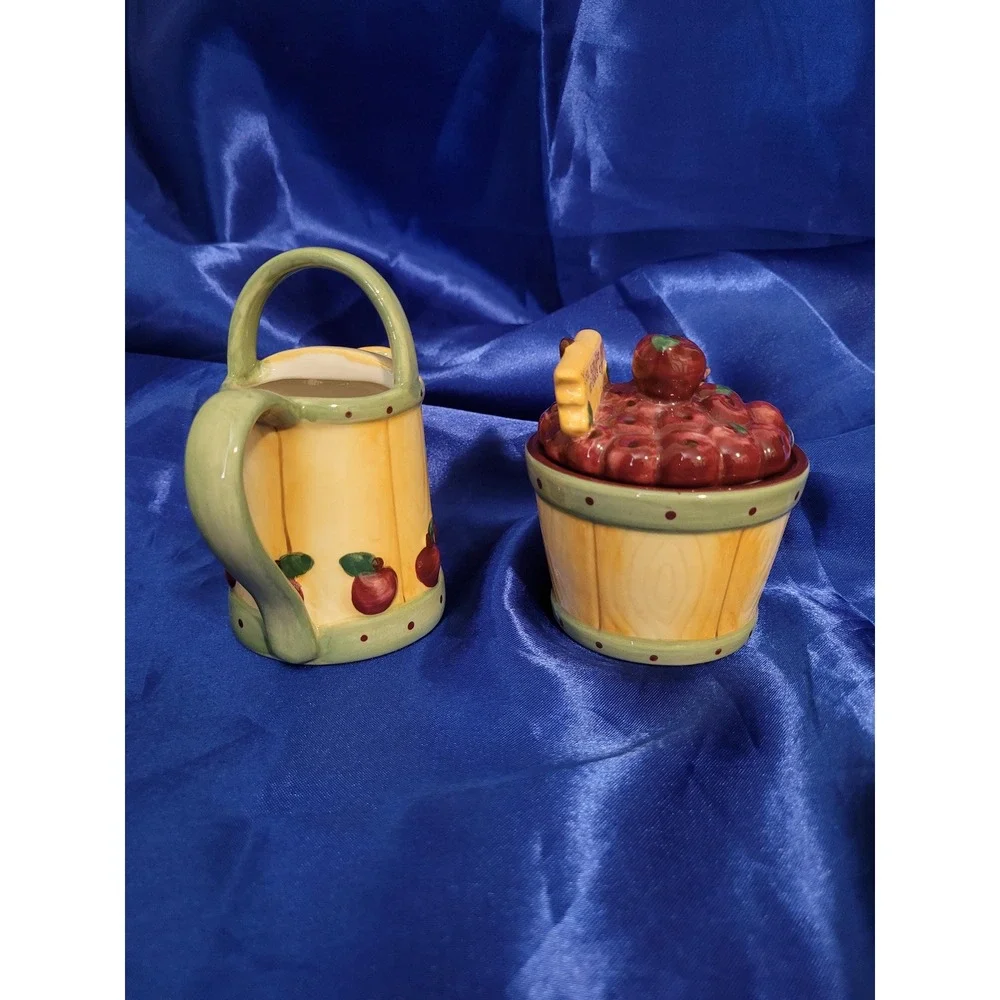 Dicksons Creamer and Sugar Bowl Set You are the Apple of God's Eye
